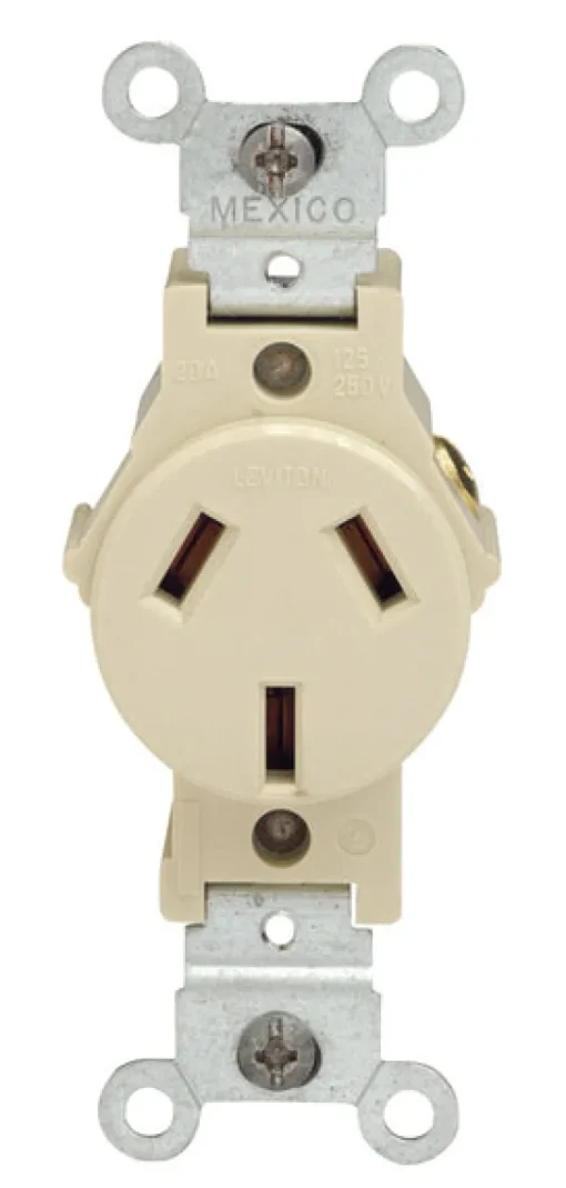 Leviton 20 amps 125 V Ivory Outlet 10-20R 1 pk