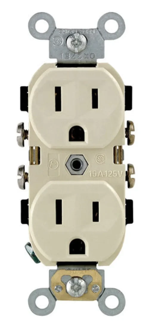 Leviton 15 amps 125 V Ivory Outlet 5-15R 1 pk