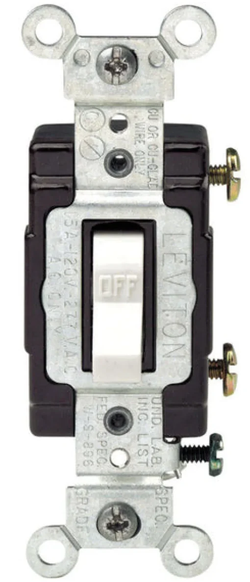 Leviton 15 amps Single Pole or 3-way Rocker Duplex Combination Switch White 1 pk
