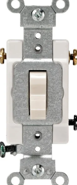 Leviton 15 amps Three Pole Toggle AC Quiet Switch Light Almond 1 pk