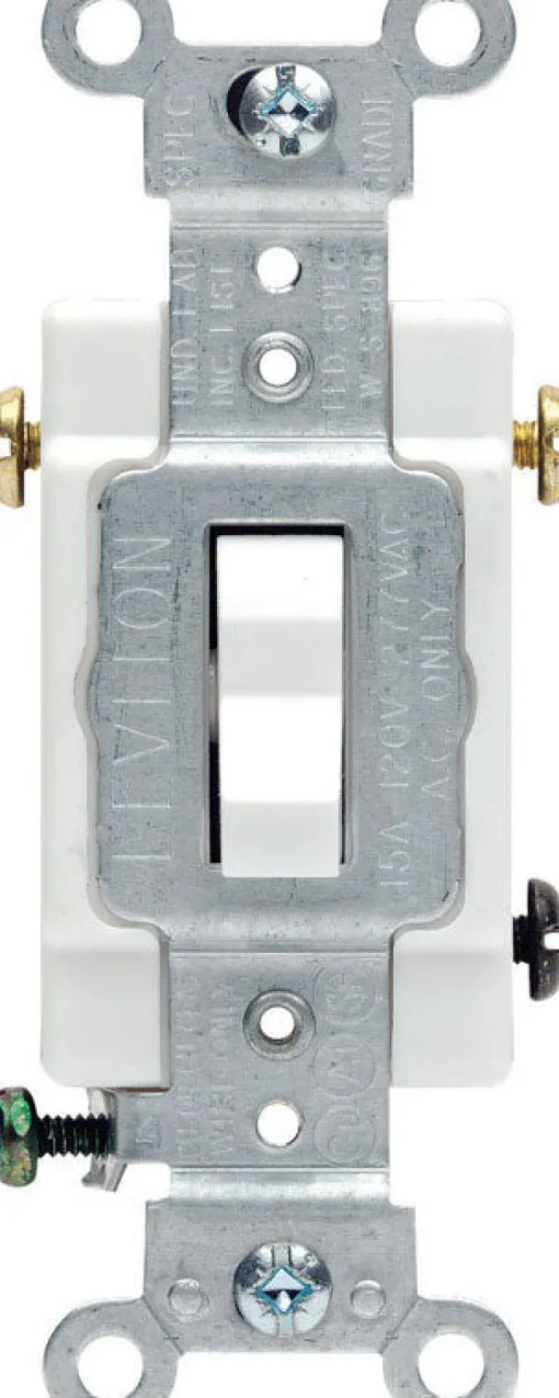 Leviton 15 amps Three Pole Toggle AC Quiet Switch White 1 pk
