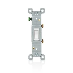 Leviton 15 amps Toggle Switch White 1 pk (Pack of 10)
