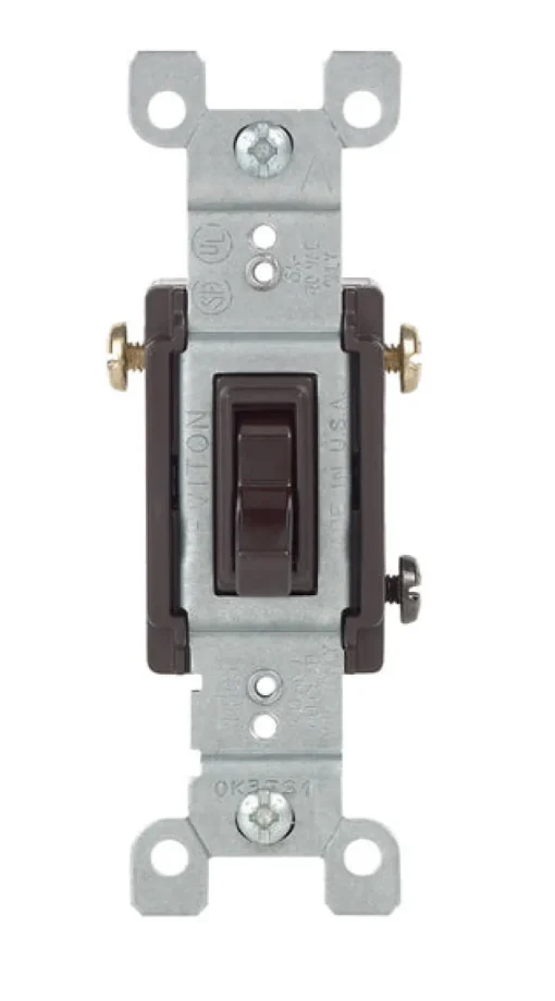 Leviton 15 amps Toggle Switch Brown 1 pk