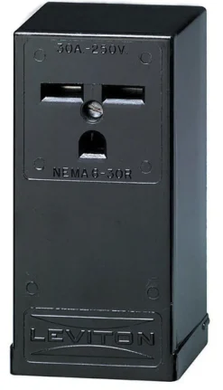 Leviton 250 V Black Outlet 6-30R 1 pk
