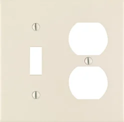 Leviton Almond 2 gang Plastic Duplex/Toggle Wall Plate 1 pk
