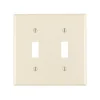Leviton Almond 2 gang Plastic Toggle Wall Plate 1 pk