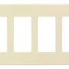Leviton Almond 4 gang Polycarbonate Decorator Screwless Wall Plate 1 pk