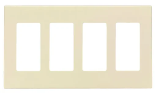 Leviton Almond 4 gang Polycarbonate Decorator Screwless Wall Plate 1 pk