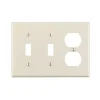 Leviton Almond 3 gang Thermoset Plastic Duplex/Toggle Wall Plate 1 pk