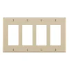 Leviton Almond 4 gang Thermoset Plastic Decorator Wall Plate 1 pk