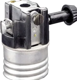 Leviton Aluminum Incandescent Medium Base Turn Knob Socket 1 pk