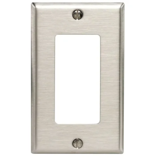 Leviton Antimicrobial Powder Coated Gray 1 gang Stainless Steel Decorator Wall Plate 1 pk