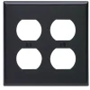 Leviton Black 2 gang Nylon Duplex Wall Plate 1 pk