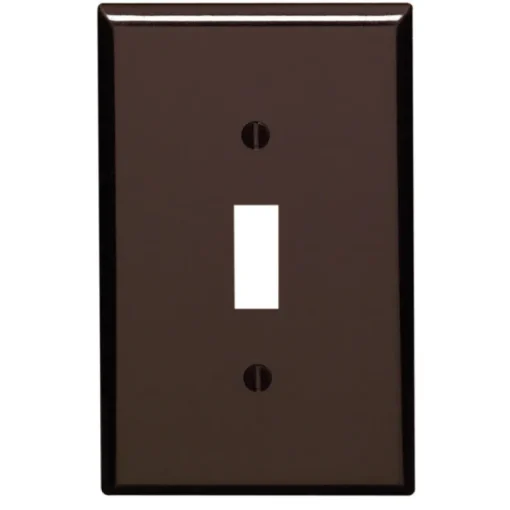 Leviton Brown 1 gang Plastic Toggle Wall Plate 1 pk