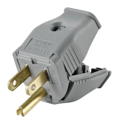 Leviton Commercial and Residential Thermoplastic Straight Blade Plug 5-15P 18-12 AWG 2 Pole 3 Wire