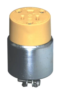 Leviton Commercial Armored Ground/Straight Blade Connector 5-15R 18-12 AWG 2 Pole 3 Wire