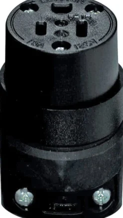 Leviton Commercial Rubber Ground/Straight Blade Connector 5-15R 18-12 AWG 2 Pole 3 Wire