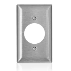 Leviton C-Series Stainless Steel 1 gang Metal Single Outlet Wall Plate 1 pk