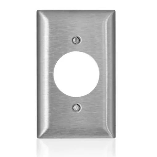 Leviton C-Series Stainless Steel 1 gang Metal Single Outlet Wall Plate 1 pk