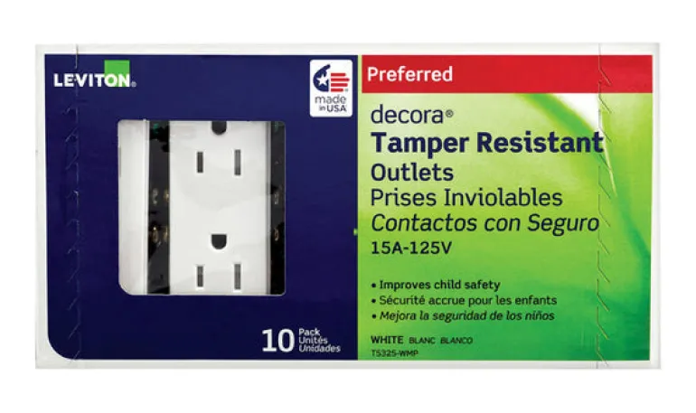 Leviton Decora 15 amps 125 V Duplex White Outlet 5-15R 10 pk