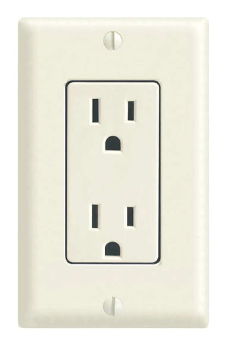 Leviton Decora 15 amps 125 V Duplex Light Almond Outlet/Wallplate 5-15R 1 pk