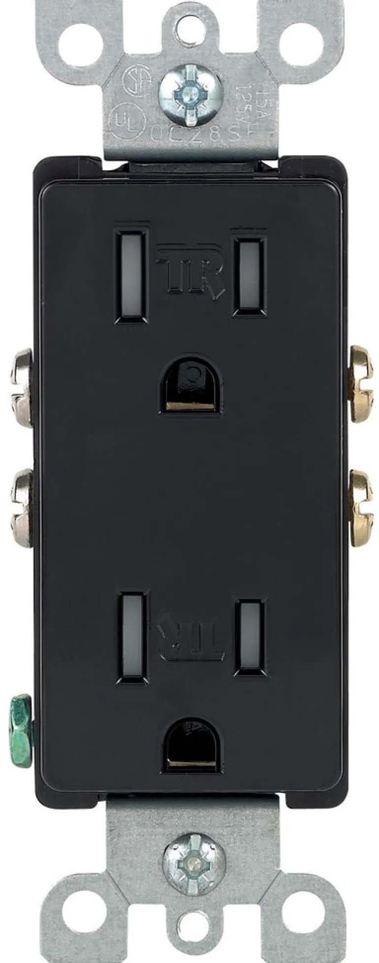 Leviton Decora 15 amps 125 V Duplex Black Outlet 5-15R 1 pk