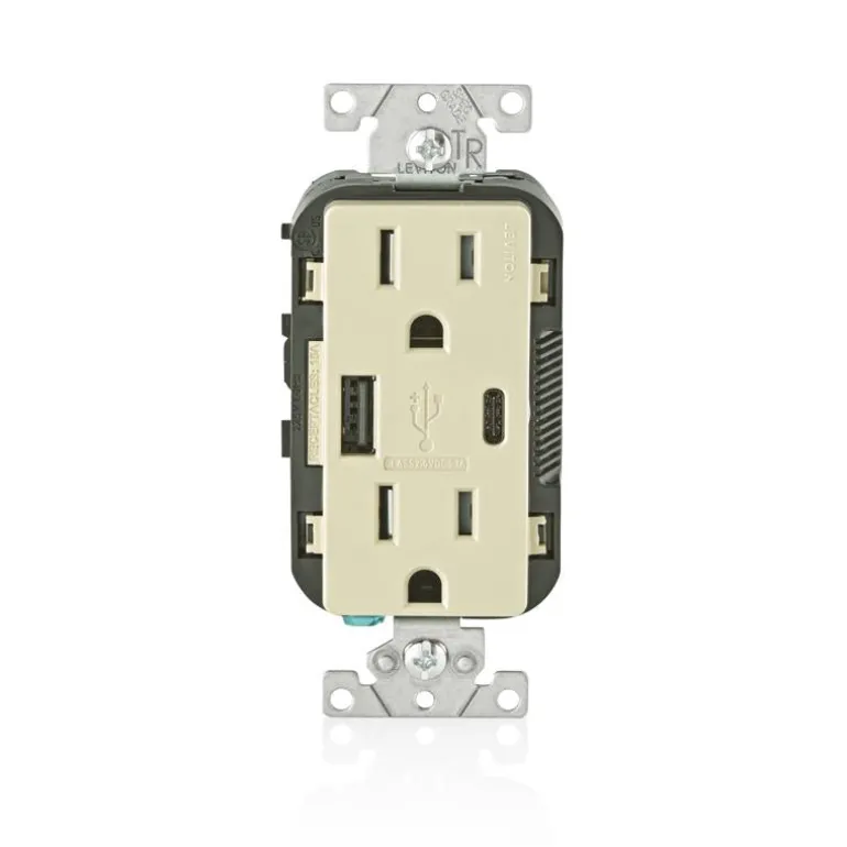 Leviton Decora 15 amps 125 V Type A/C Duplex Ivory Outlet and USB Charger 5-15R 1 pk