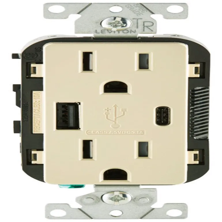 Leviton Decora 15 amps 125 V Type A/C Duplex Ivory Outlet and USB Charger 5-15R 1 pk