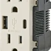 Leviton Decora 15 amps 125 V Type A/C Duplex Light Almond Outlet and USB Charger 5-15R 1 pk