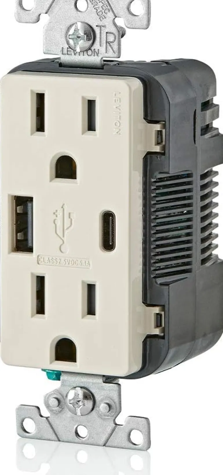 Leviton Decora 15 amps 125 V Type A/C Duplex Light Almond Outlet and USB Charger 5-15R 1 pk