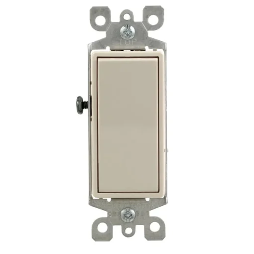 Leviton Decora 15 amps Four Pole Rocker AC Quiet Switch Light Almond 1 pk