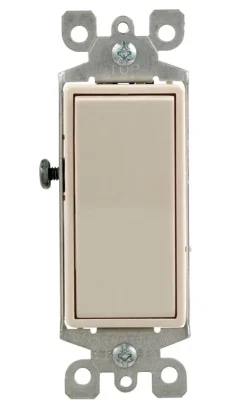 Leviton Decora 15 amps Four Pole Rocker AC Quiet Switch Light Almond 1 pk