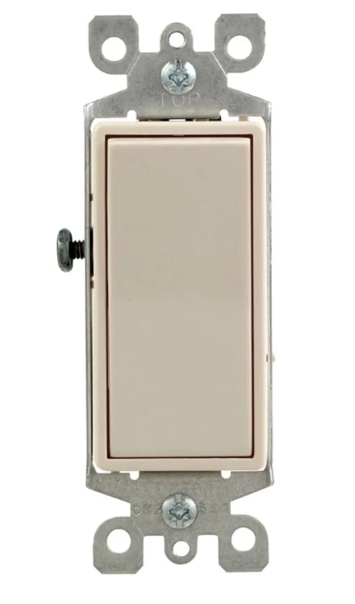 Leviton Decora 15 amps Four Pole Rocker AC Quiet Switch Light Almond 1 pk