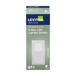 Leviton Decora 15 amps Three Pole Rocker 3-Way Illuminated Switch White 1 pk