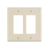 Leviton Decora Light Almond 2 gang Thermoset Plastic Decorator Wall Plate 1 pk
