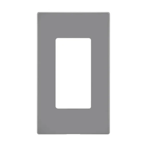 Leviton Decora Light Gray 1-Gang Polycarbonate Screwless Wall Plate 4.61 Hx2.75 W in.