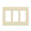 Leviton Decora Plus Light Almond 3 gang Polycarbonate Decorator Screwless Wall Plate 1 pk