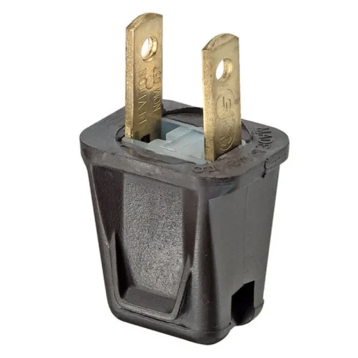 Leviton Easy-To-Wire Residential Thermoplastic Straight Blade Plug 1-15P 20-18 AWG 2 Pole 2 Wire