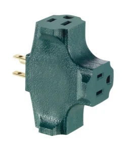 Leviton 004-00694-Grn 15 Amp 2-Pole 3-Wire Non-Grounding Plug-In Adapter