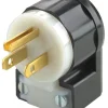 Leviton Industrial Nylon Angle Ground/Straight Blade Plug 5-15P 18-10 AWG 2 Pole 3 Wire