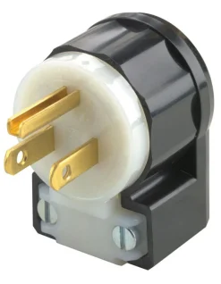 Leviton Industrial Nylon Angle Ground/Straight Blade Plug 5-15P 18-10 AWG 2 Pole 3 Wire