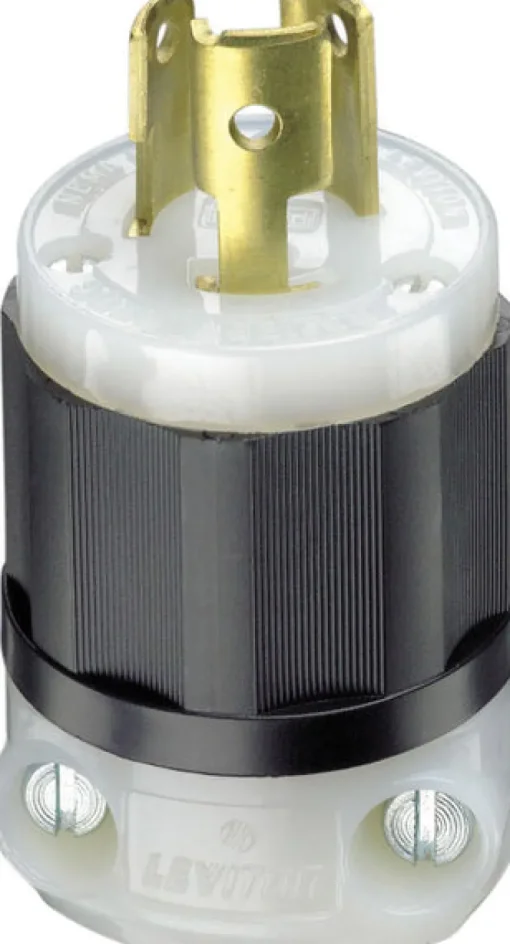 Leviton Industrial Nylon Grounding Plug L5-15P 18-10 AWG 2 Pole 3 Wire
