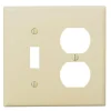 Leviton Ivory 2 gang Nylon Duplex/Toggle Wall Plate 1 pk