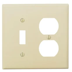 Leviton Ivory 2 gang Nylon Duplex/Toggle Wall Plate 1 pk