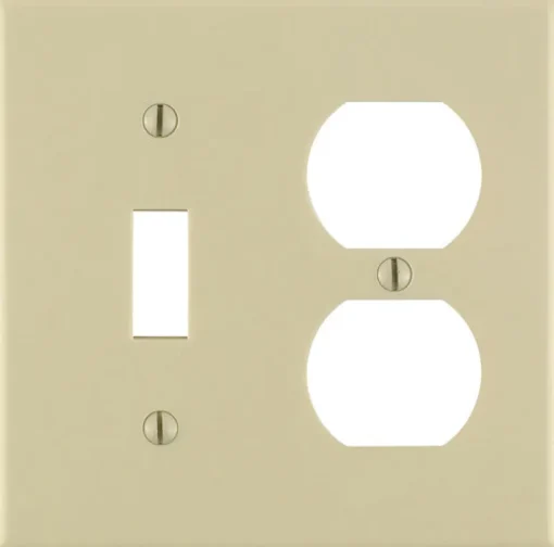 Leviton Ivory 2 gang Thermoset Plastic Duplex/Toggle Wall Plate 1 pk