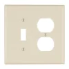 Leviton Light Almond 2 gang Thermoplastic Duplex/Toggle Wall Plate 1 pk