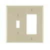 Leviton Midway Ivory 2 gang Thermoplastic Nylon Decorator/Toggle Wall Plate 1 pk