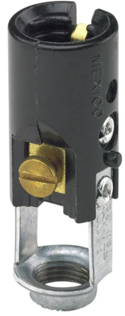 Leviton Phenolic Black Incandescent Candelabra Base Keyless 1-Circuit Lamp Holder