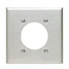 Leviton Silver 2 gang Aluminum Single Outlet Wall Plate 1 pk