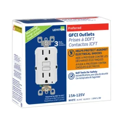 Leviton SmartlockPro 15 amps 125 V Duplex White GFCI Outlet 5-15R 3 pk